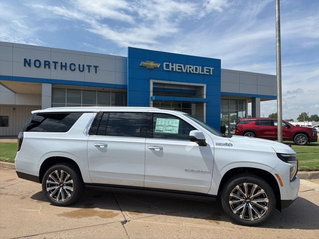 2026 Chevrolet Suburban High Country in Polar White Tricoat — front three-quarter view