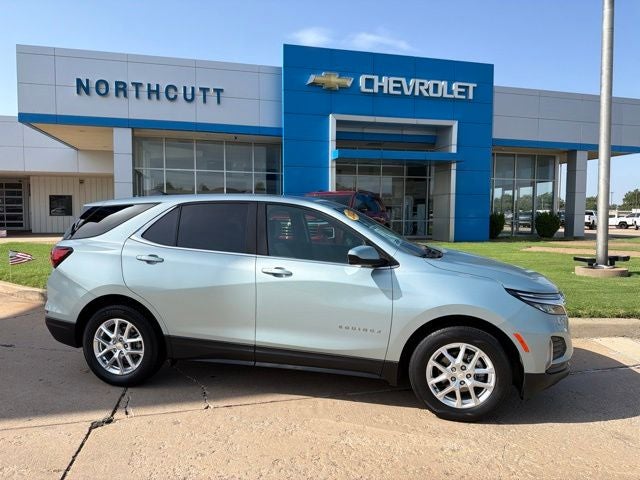2022 Chevrolet Equinox LT in Seaglass Blue Metallic — front three-quarter view
