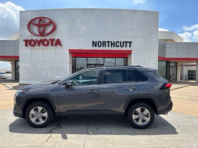 2025 Toyota RAV4 XLE in Magnetic Gray Met — front three-quarter view