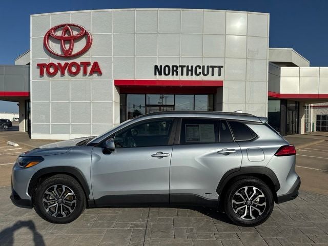 2023 Toyota Corolla Cross Hybrid S in Sonic Silver — front three-quarter view